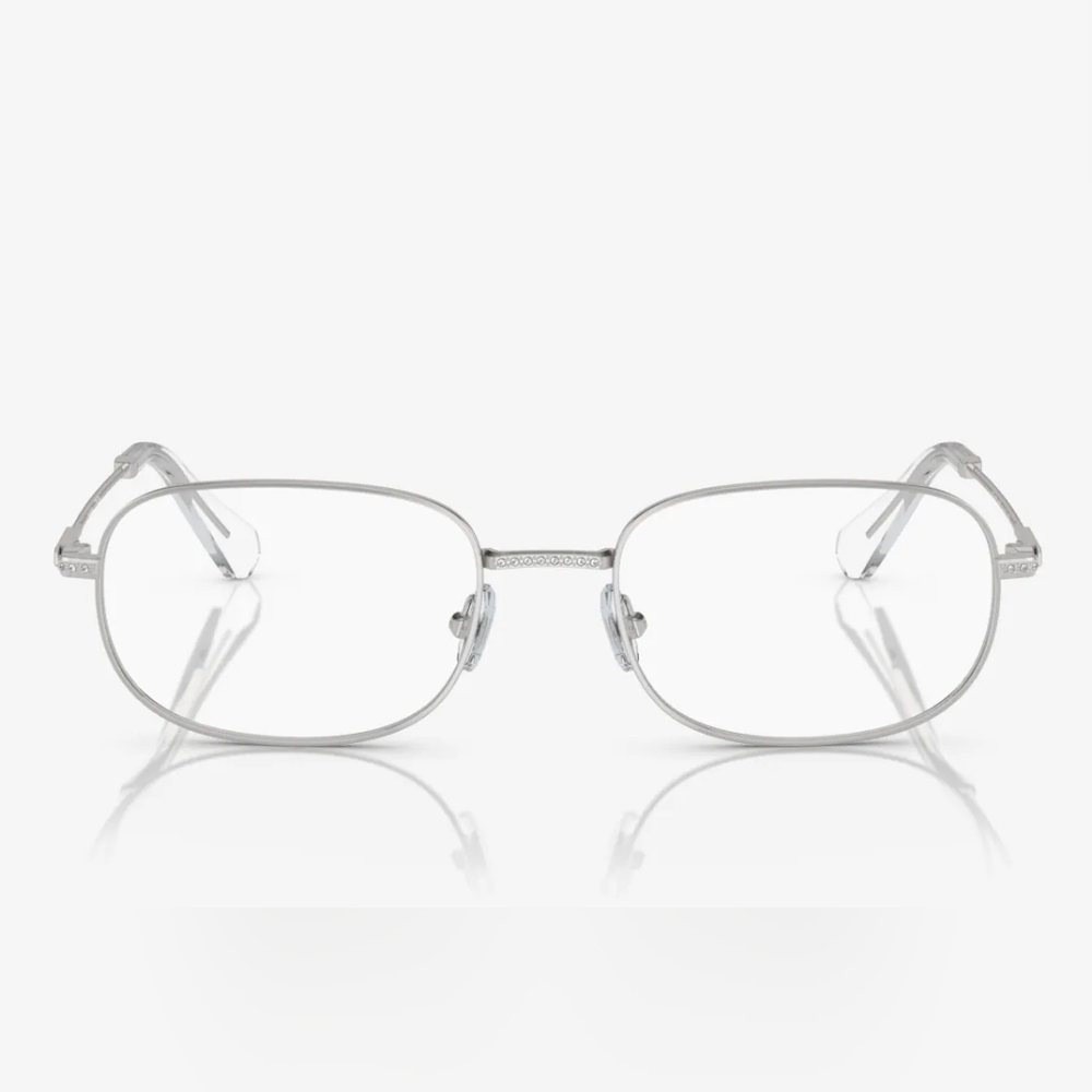 Swarovski Silver Crystal Eyeglasses Frames Rectangle Round